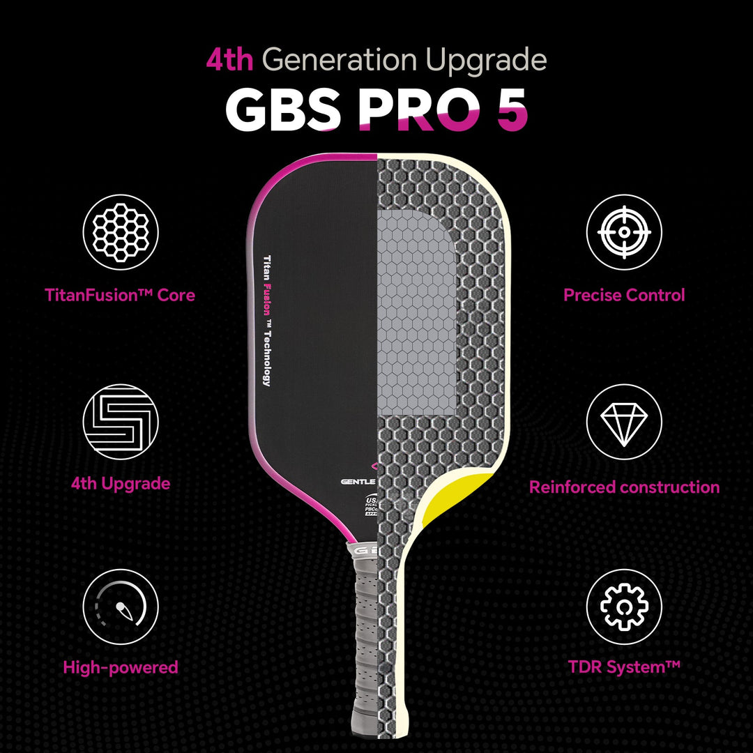 GBS Pro 5 TitanPower 16MM pickleball paddle | 4th - Gen Upgrade - GBSPICKLEBALL