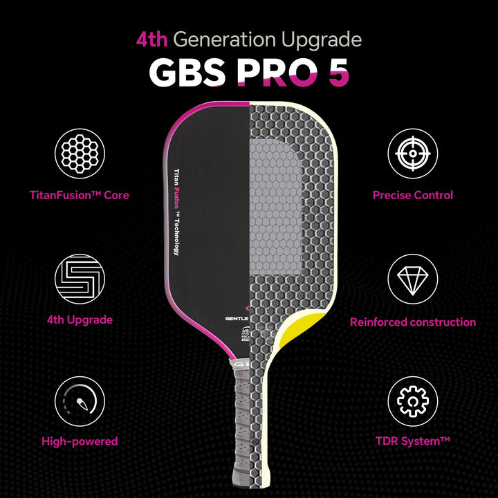 GBS Pro 5 TitanPower 16MM pickleball paddle | 4th - Gen Upgrade - GBSPICKLEBALL