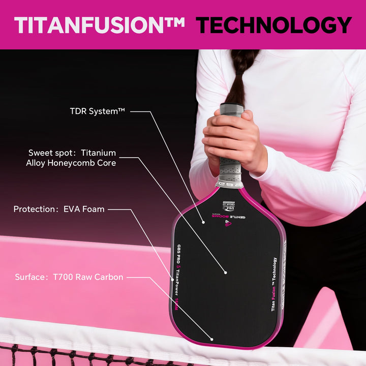 GBS Pro 5 TitanPower 16MM pickleball paddle | 4th - Gen Upgrade - GBSPICKLEBALL