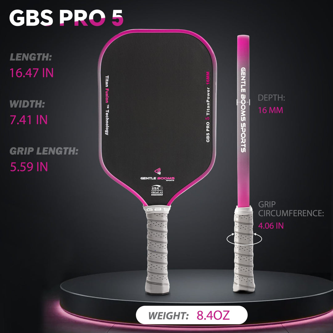 GBS Pro 5 TitanPower 16MM pickleball paddle | 4th - Gen Upgrade - GBSPICKLEBALL