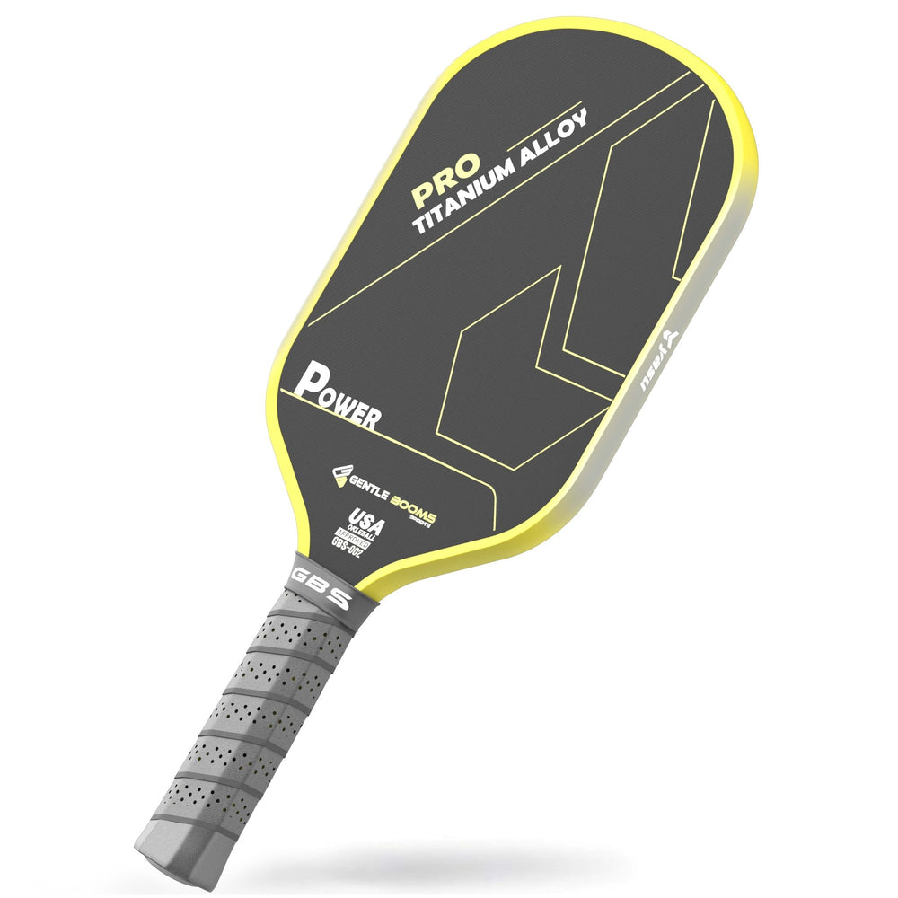 T700 Carbon Fiber Pickleball Paddle (GBS002) with Aerospace - Grade Ultra - Light Nano - Titanium Alloy Core & Face（Yellow） - GBSPICKLEBALL